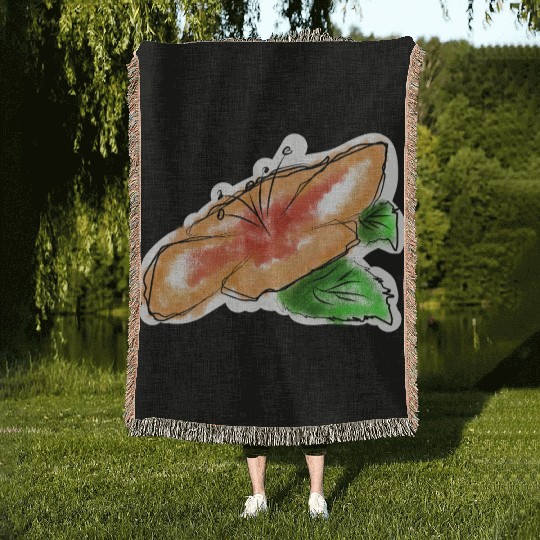 Hibiscus Flower Woven Blankets