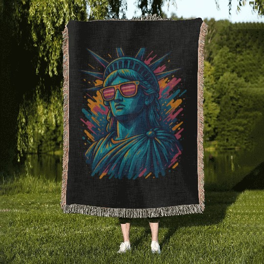 Urban Streetwear Statue of Liberty Woven Blankets Design