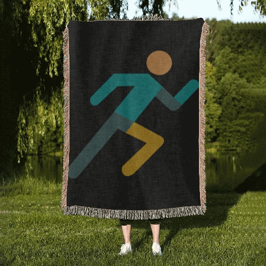 Running Icon – Minimalist Runner Design Woven Blankets