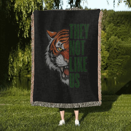 They Not Like Us – Tiger Graphic Woven Blankets