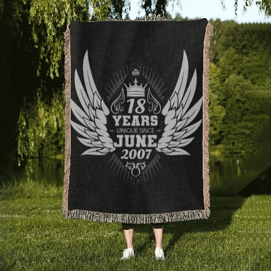 Unique angel with wings 18th birthday celebration Woven Blankets