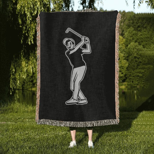 Golf Player Boy Woven Blankets