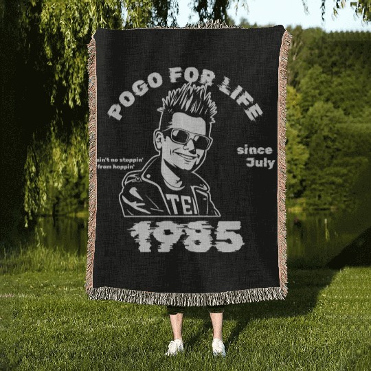 40th birthday Pogo for life since 07/1985 Woven Blankets