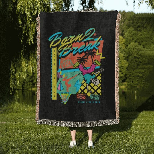 Born 2 Break 90s Nostalgia Design Woven Blankets