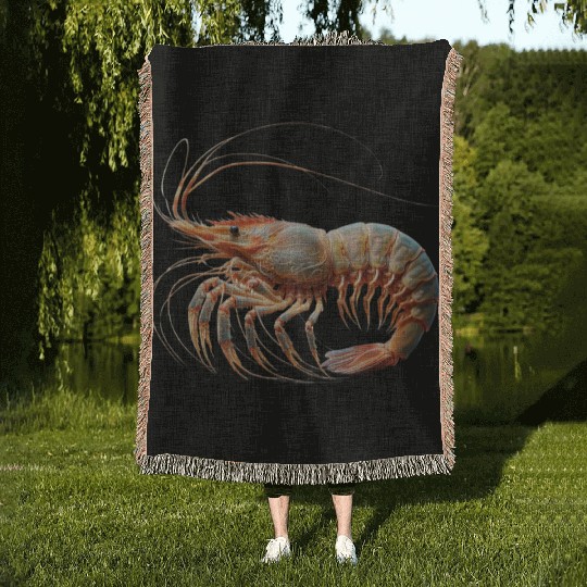 Ocean Elegance : The Grace of a Shrimp Woven Blankets