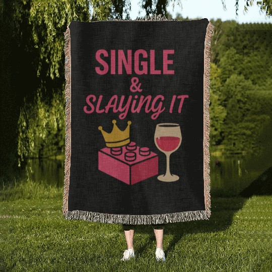 Single Mom Life Chaos Coordinator Wine Coffee Woven Blankets