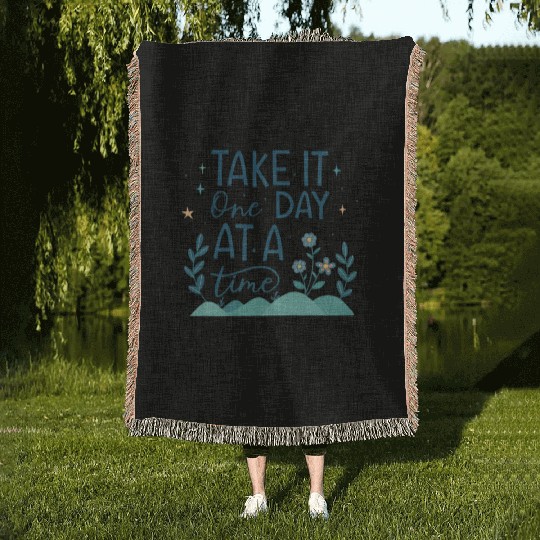 Take It One Day at a Time – Motivational Mental Woven Blankets