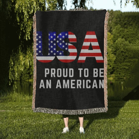 Proud to be an American Woven Blankets