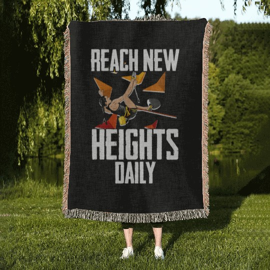 Indoor Rock Climbing Reach New Heights Daily Woven Blankets
