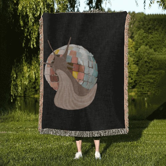 Disco snail No.4 Woven Blankets
