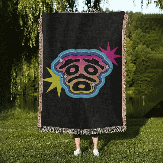“Hahaha” in Korean Hangul – Funny Pop Art Laugh Woven Blankets