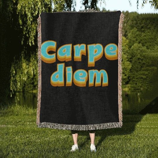 Carpe diem "Seize the day" Woven Blankets