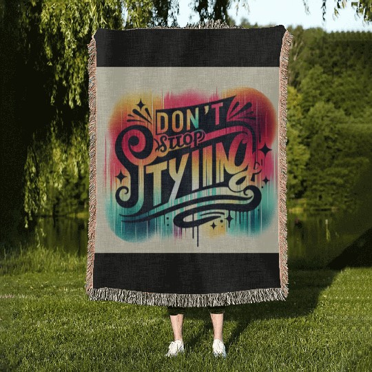 Vibrant Expressionist Typography Woven Blankets