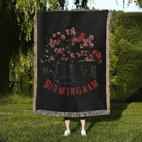 Birmingham City Albm skyline USA Woven Blankets