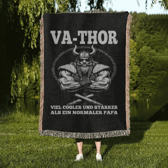 Viking Warrior Man Odin Thor Norman Walhalla Woven Blankets