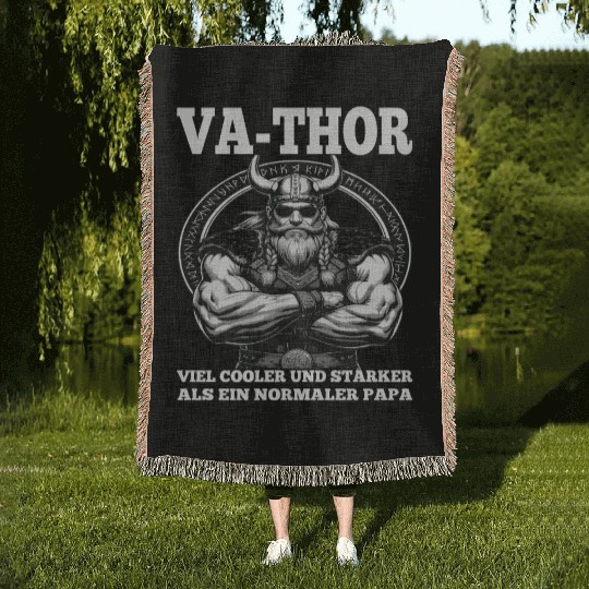 Viking Warrior Man Odin Thor Norman Walhalla Woven Blankets