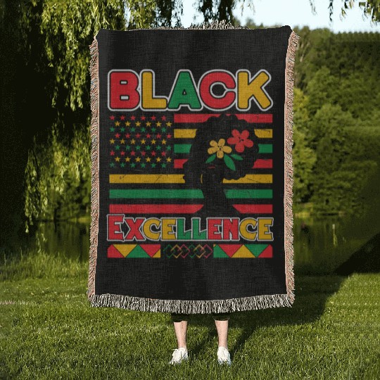 Black Pride Black Excellence Juneteenth Woven Blankets