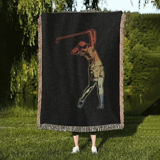 Golfer Lady Woven Blankets