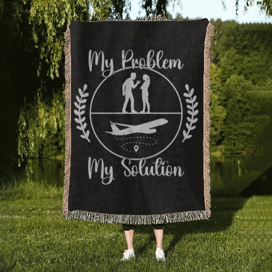 Flight Instructor My Problem My Pictogram Mom Dad Woven Blankets