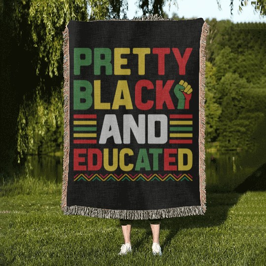 Pretty Black And Educated Juneteenth Woven Blankets