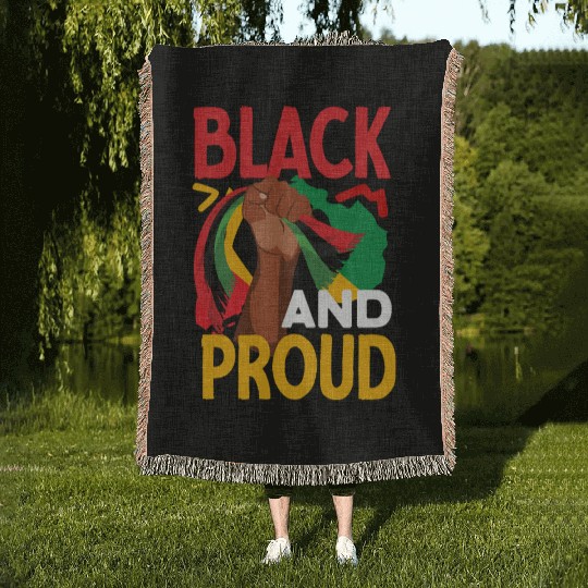 Juneteenth Black And Proud Woven Blankets