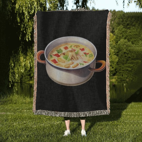 Creamy Bacon Mushroom Soup Woven Blankets