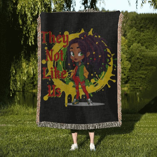 They Not Like Us Black History Melanin African Woven Blankets