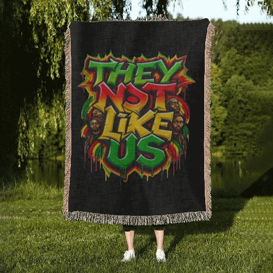 They Not Like Us Black History Month Woven Blankets