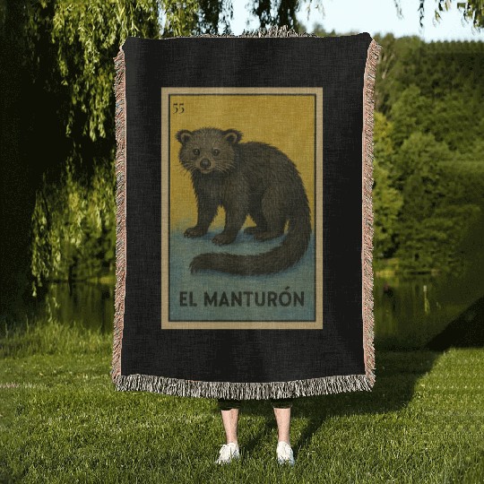 EL MANTURÓN - THE BEARCAT - LA LOTERÍA Woven Blankets