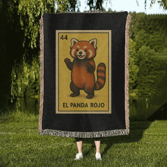 EL PANDA ROJO - THE RED PANDA - LA LOTERÍA Woven Blankets