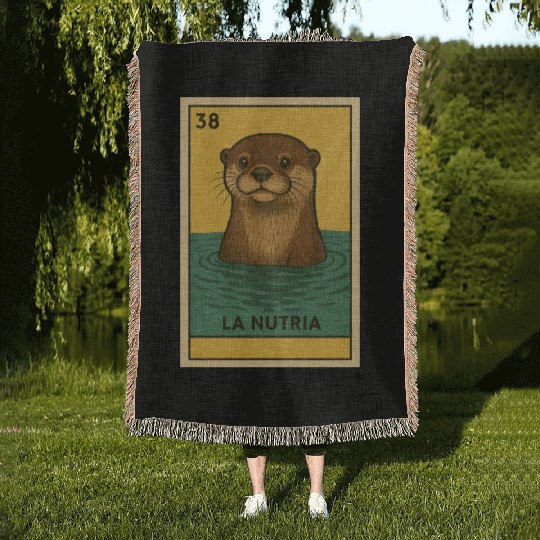LA NUTRIA - THE OTTER - LA LOTERÍA Woven Blankets