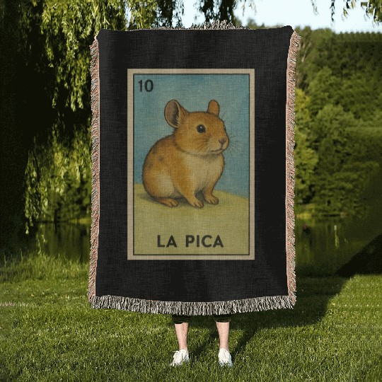 LA PICA - THE ROCK RABBIT - LA LOTERÍA Woven Blankets