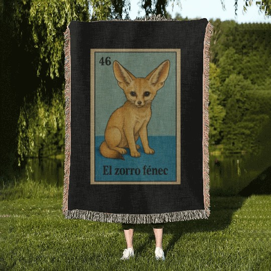 EL ZORRO FÉNEC - THE FENNEC FOX - LA LOTERÍA Woven Blankets