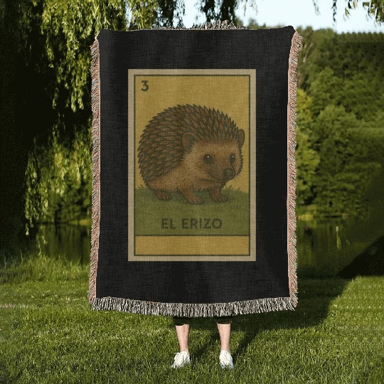 EL ERIZO - THE HEDGEHOG - LA LOTERÍA Woven Blankets