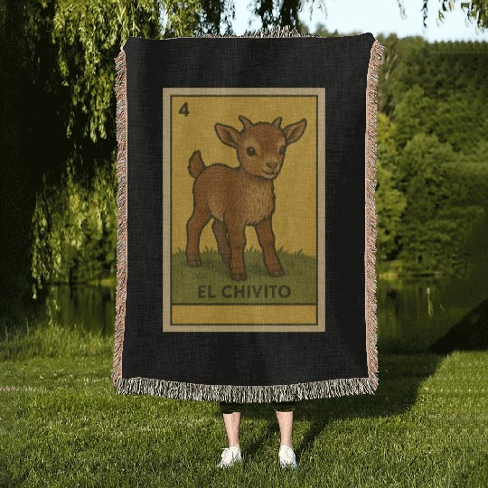 EL CHIVITO - THE BABY GOAT - LA LOTERÍA Woven Blankets