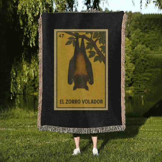 EL ZORRO VOLADOR - THE FLYING FOX - LA LOTERÍA Woven Blankets