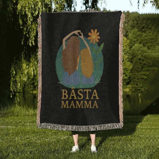 Best Mom Embroidered Style - Mother and Daughter Woven Blankets