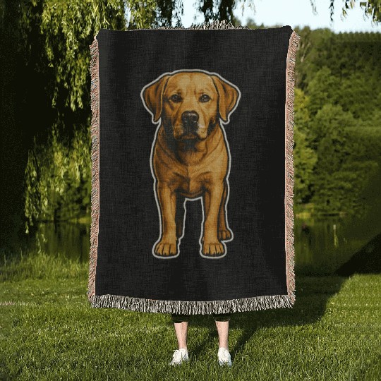 Loyal Labrador – Realistic Dog Portrait Art Woven Blankets