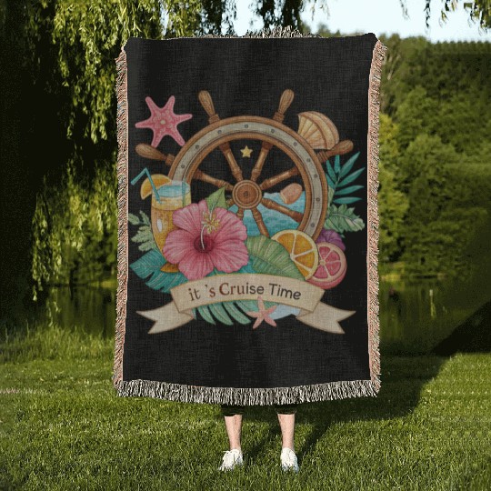 It is Cruise Time Cruise Ship Woven Blankets