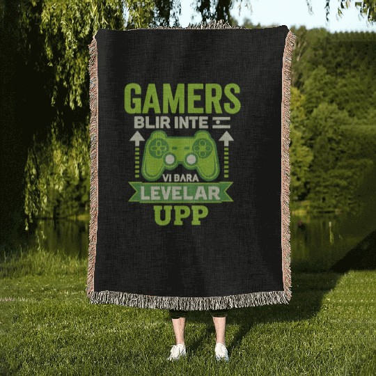 Gamers Don't Age, We Just Level Up - Embroidery Woven Blankets