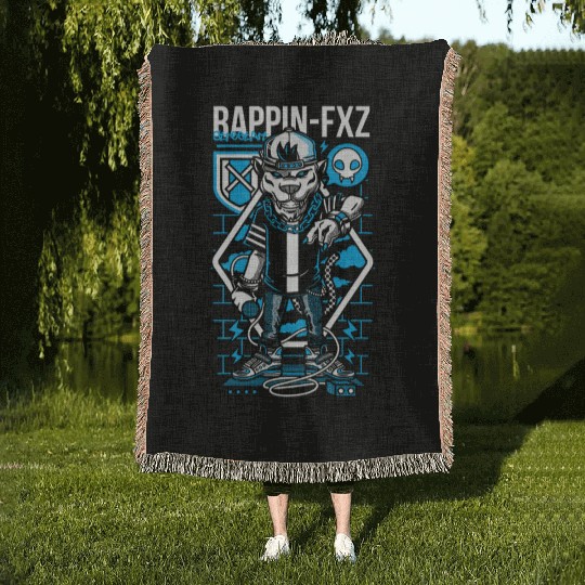 "Beast Flow: Street Rap Alpha" Woven Blankets
