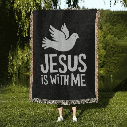 Jesus is with me Woven Blankets
