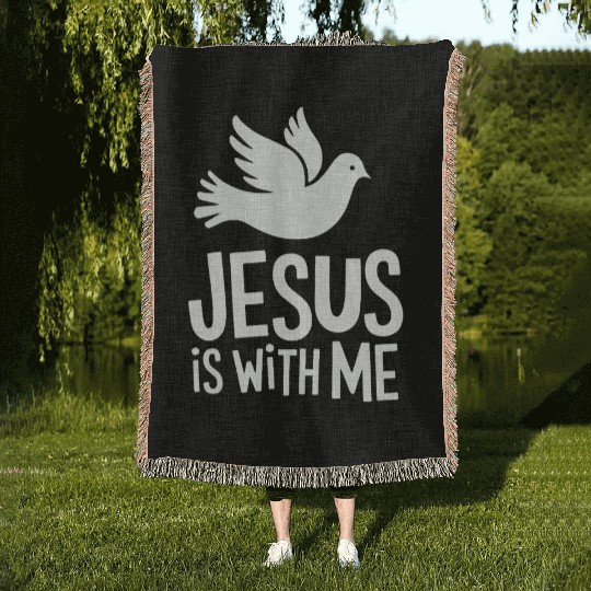 Jesus is with me Woven Blankets