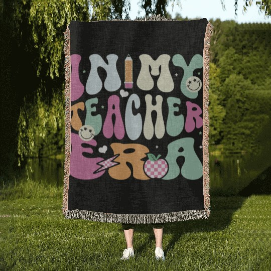 In My Teacher Era, Teacher Appreciation Gift Woven Blankets