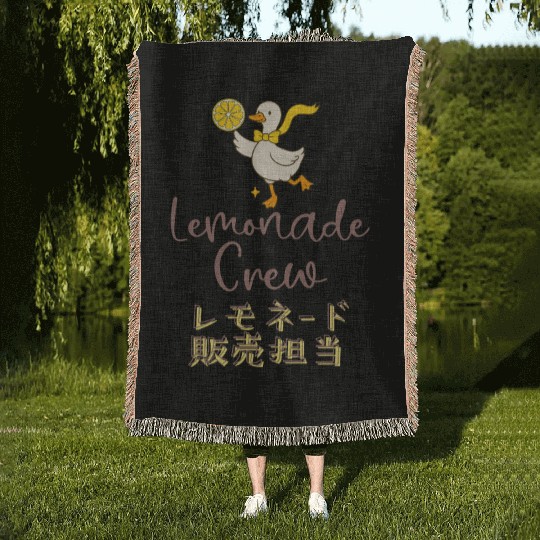 Lemonade Crew Kawaii Goose Woven Blankets