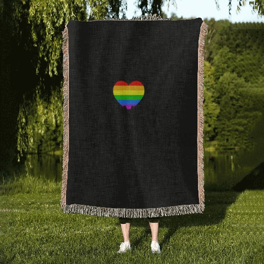I love my daughter & her girlfriend gay rights Woven Blankets