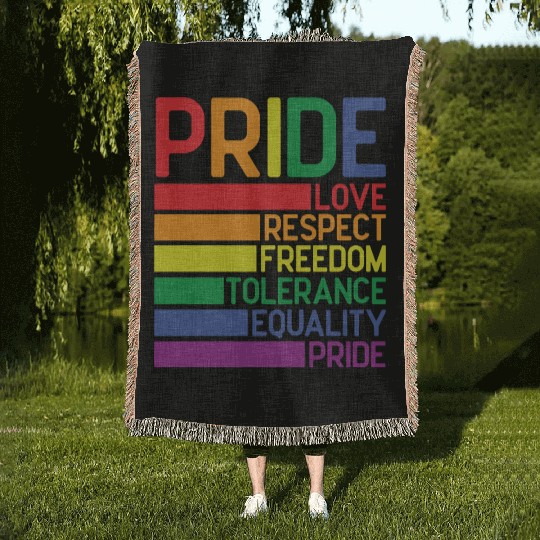 Gay Pride Woven Blankets, Pride Love