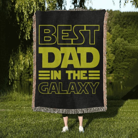 Best Dad in the Galaxy Woven Blankets