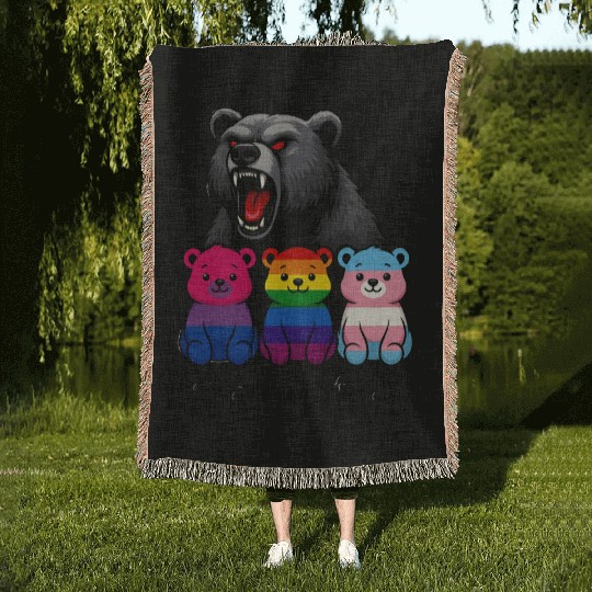 Mama Bear Pride Cubs Woven Blankets