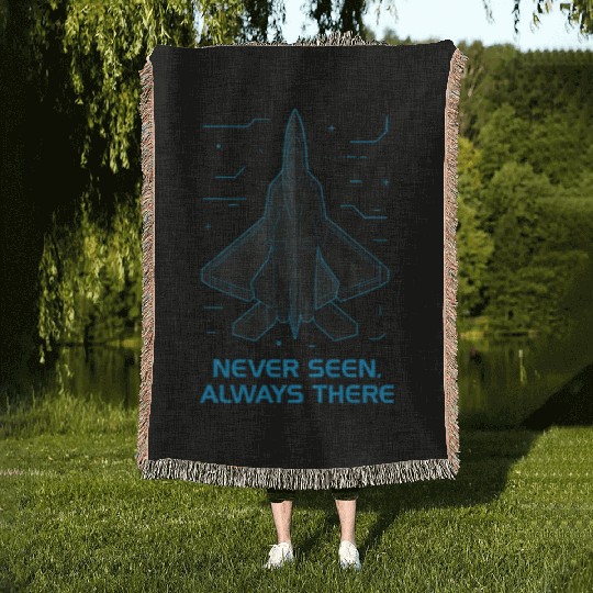 Stealth Fighter Jet Woven Blankets – Futuristic Military